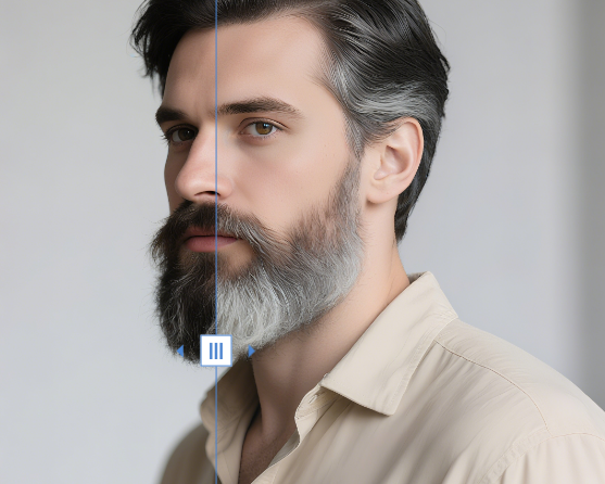 Man with a beard and mustache on a plain background