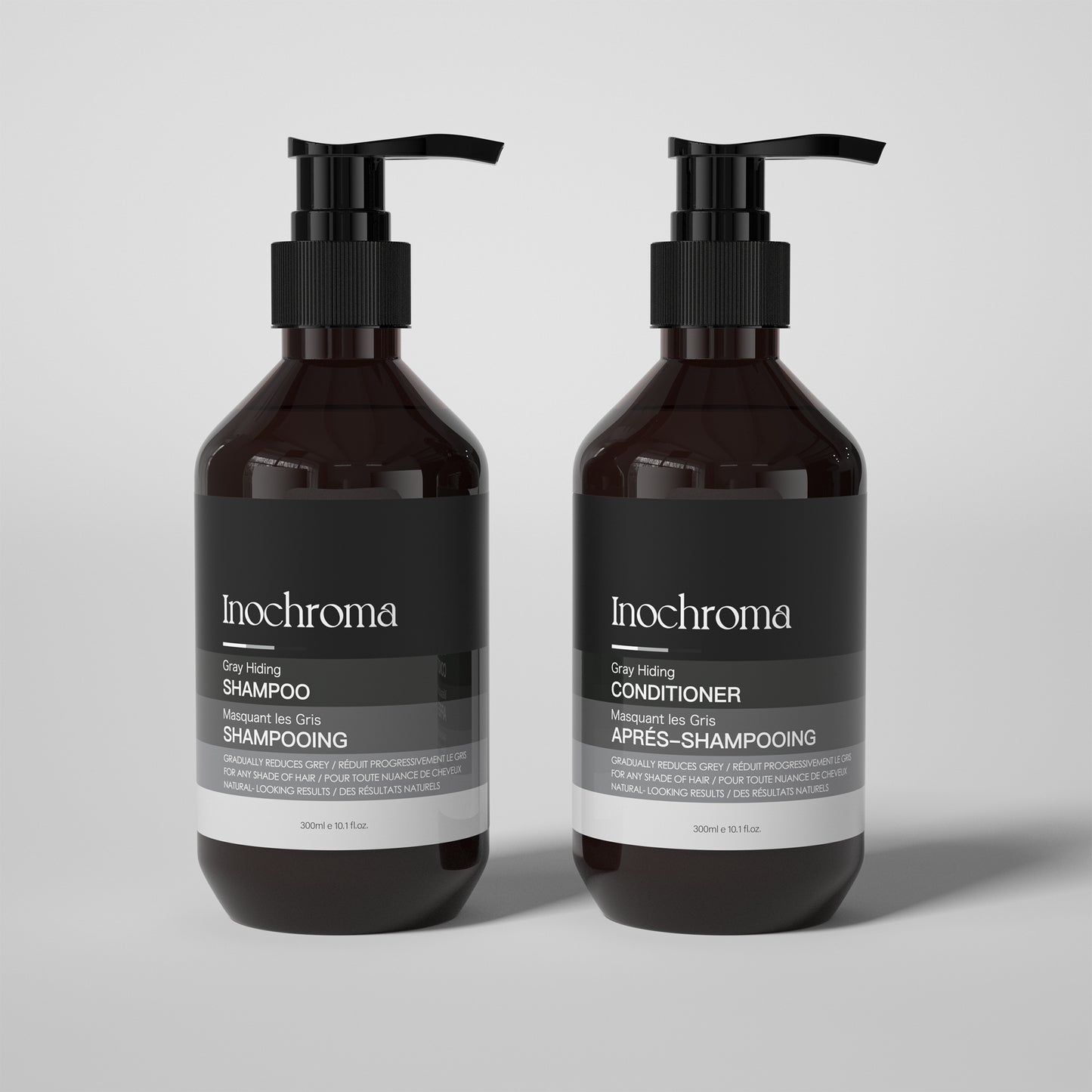 Inochroma Gray Hiding Shampoo and Conditioner set for gray coverage and color protection
