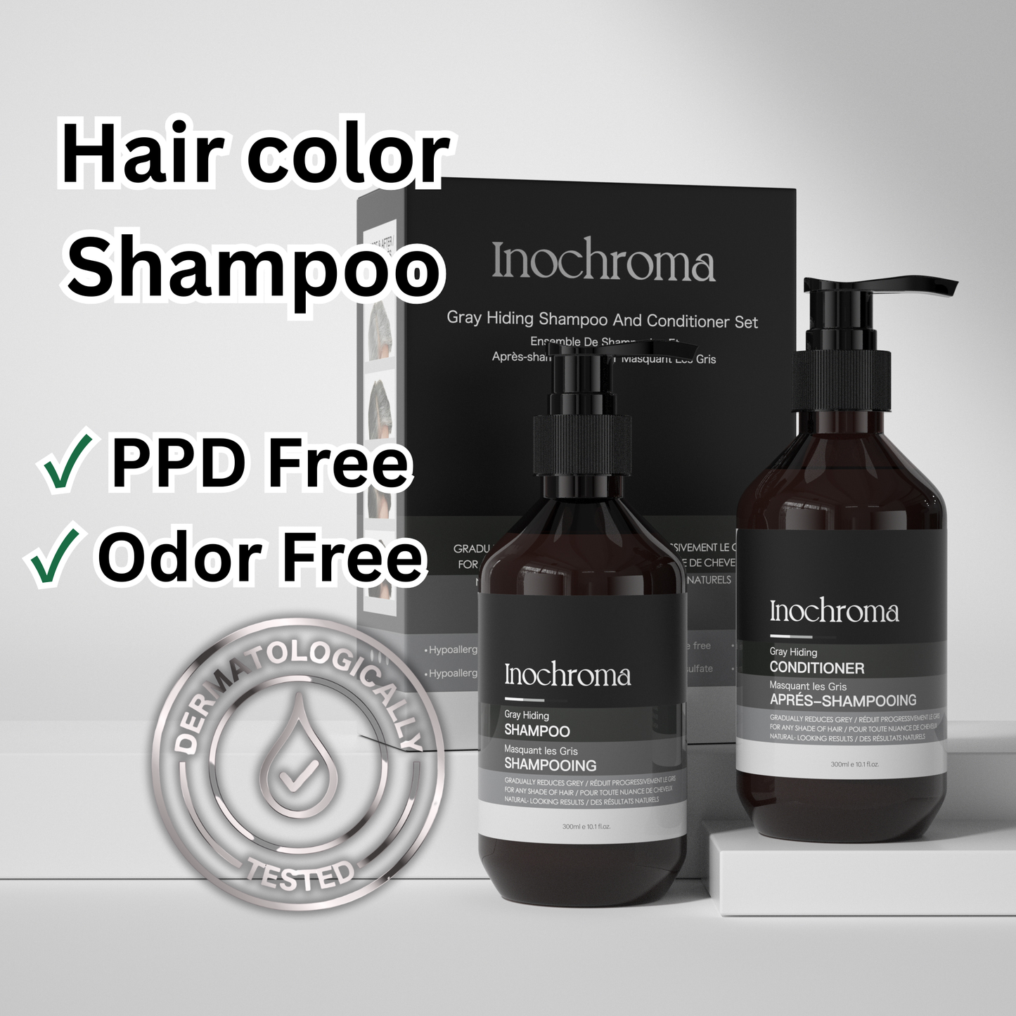Inochroma Gray Hiding Shampoo and Conditioner Set