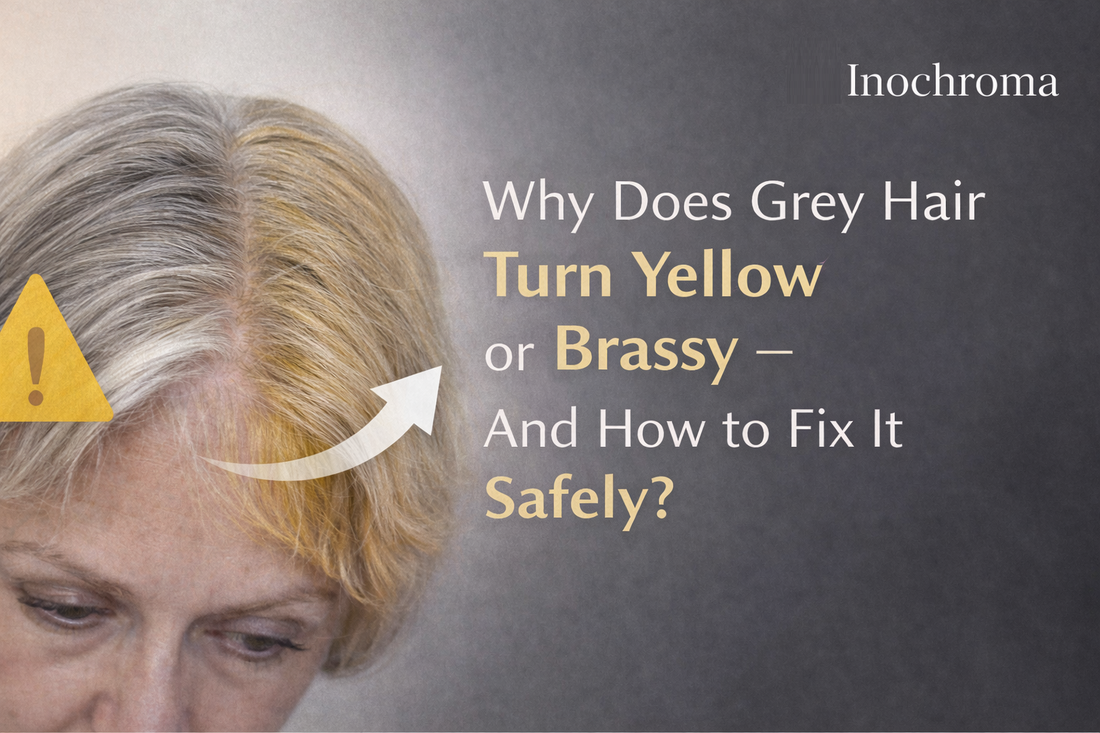 Why Grey Hair Turns Yellow or Brassy — And How to Fix It Safely