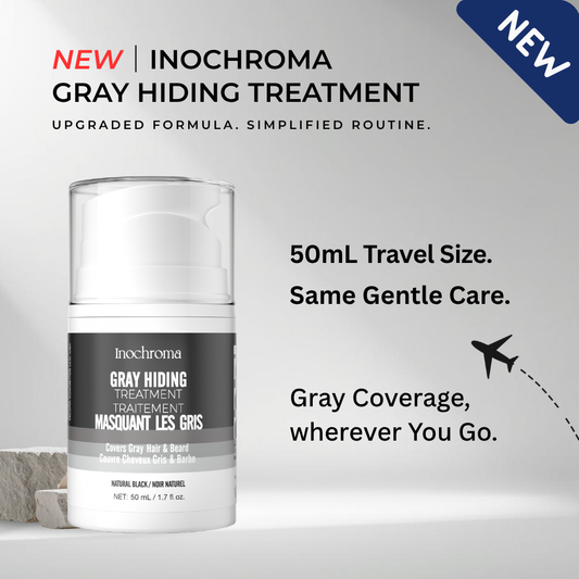 Gray Hiding Treatment | Travel Size | For Hair and Beard | New Formula | Inochroma