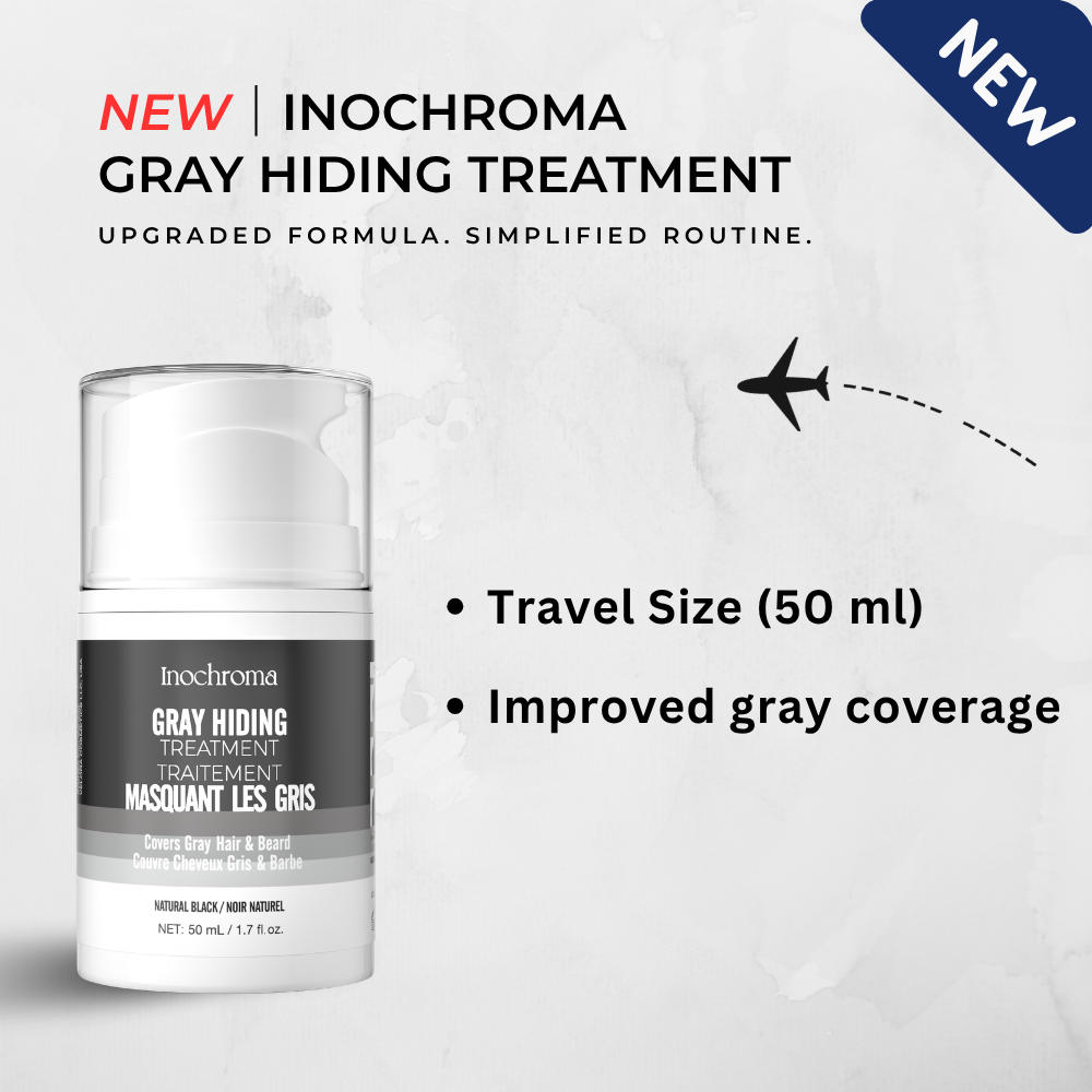 灰色遮盖护理 | 旅行装 | 适用于头发和胡须 | 新配方 | Inochroma