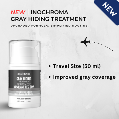 灰色遮盖护理 | 旅行装 | 适用于头发和胡须 | 新配方 | Inochroma