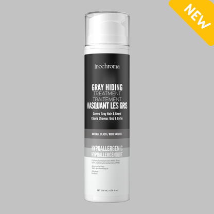 Gray hiding treatment can with 'inochroma' branding on a gray background