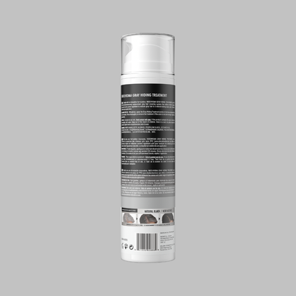 Hair product can with label on a gray background